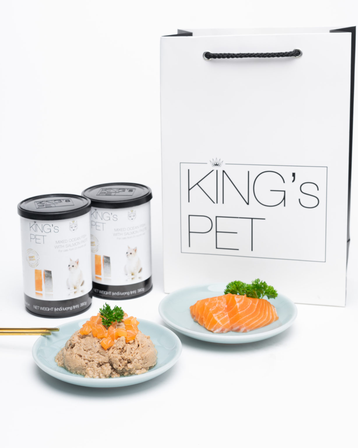 Pate Hỗn Hợp Cá Hồi King’s Pet Lon 380g Thức Ăn Cho Chó Mèo King's