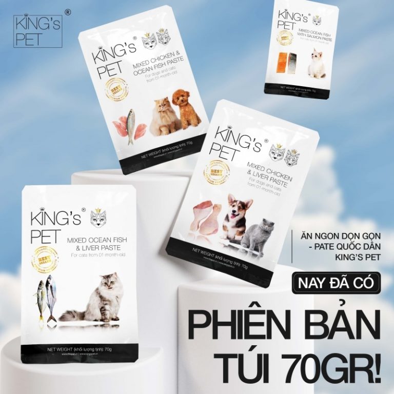 Pate Hỗn Hợp Cá Hồi King’s Pet Túi 70gr