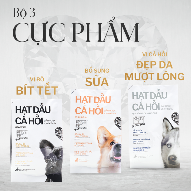 Hạt dầu cá hồi dành cho chó con kén ăn King's Pet by Bao Anh - bổ sung ...