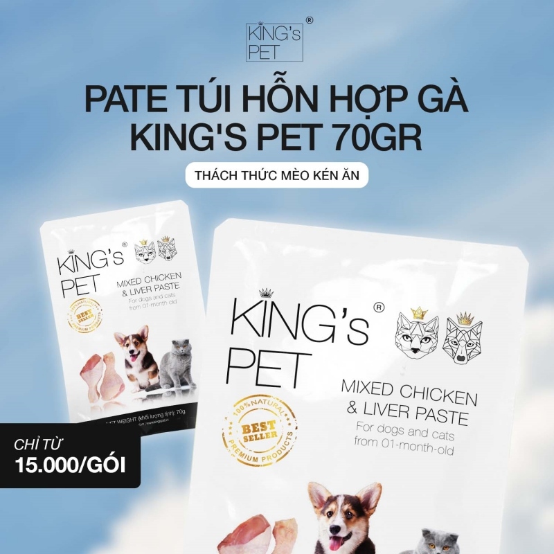 Thức ăn cho mèo gần đây - Pate túi King's Pet có những sản phẩm nào?