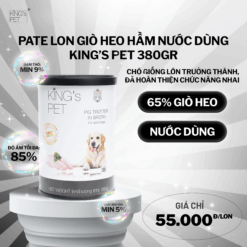 Giò Heo Hầm Nước Dùng King’s Pet Lon 380g Thức Ăn Cho Chó Mèo