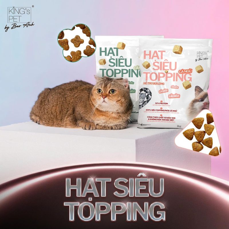 Hạt siêu topping cho bữa ăn của mèo thêm trọn vị.