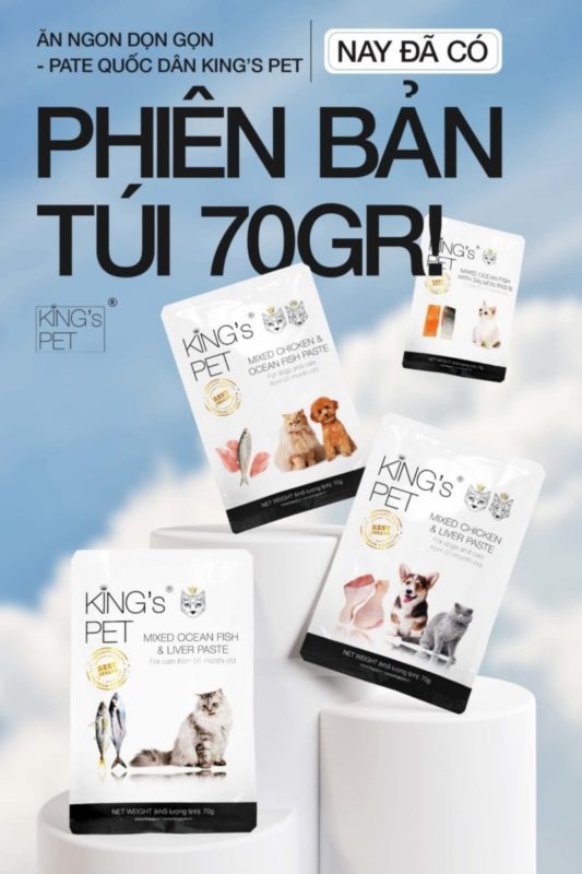 Pate túi Hỗn Hợp Cá King’s Pet 70gr – Thức ăn cho chó đầy đủ dinh dưỡng